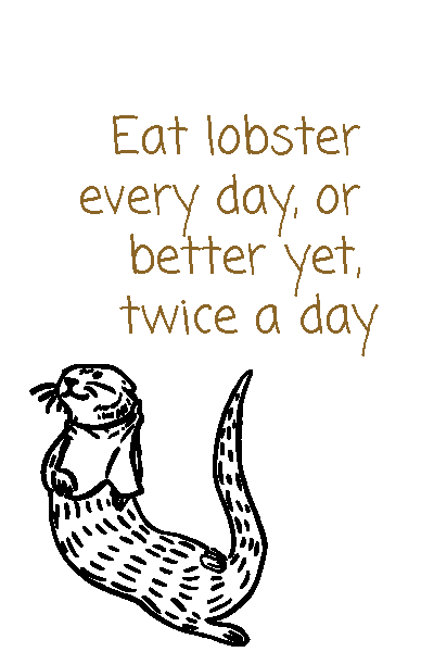 otter eating lobster
